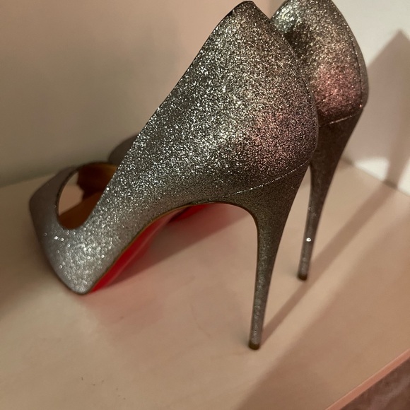 Christian Louboutin Silver Glitter So Kate
